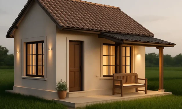 Hunian Minimalis Di Desa Dengan Pergola Alami Estetika